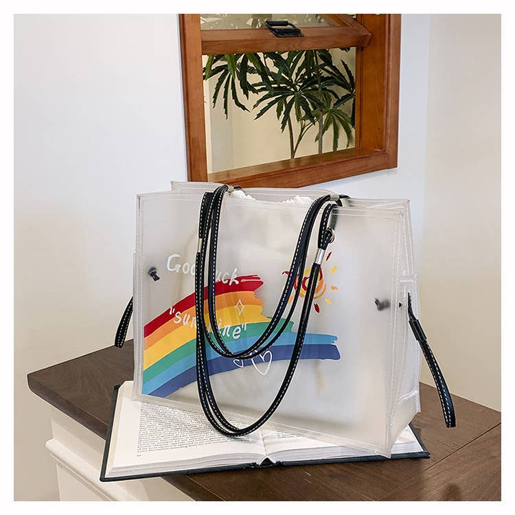 Fashionable pvc transparent jelly tote bag