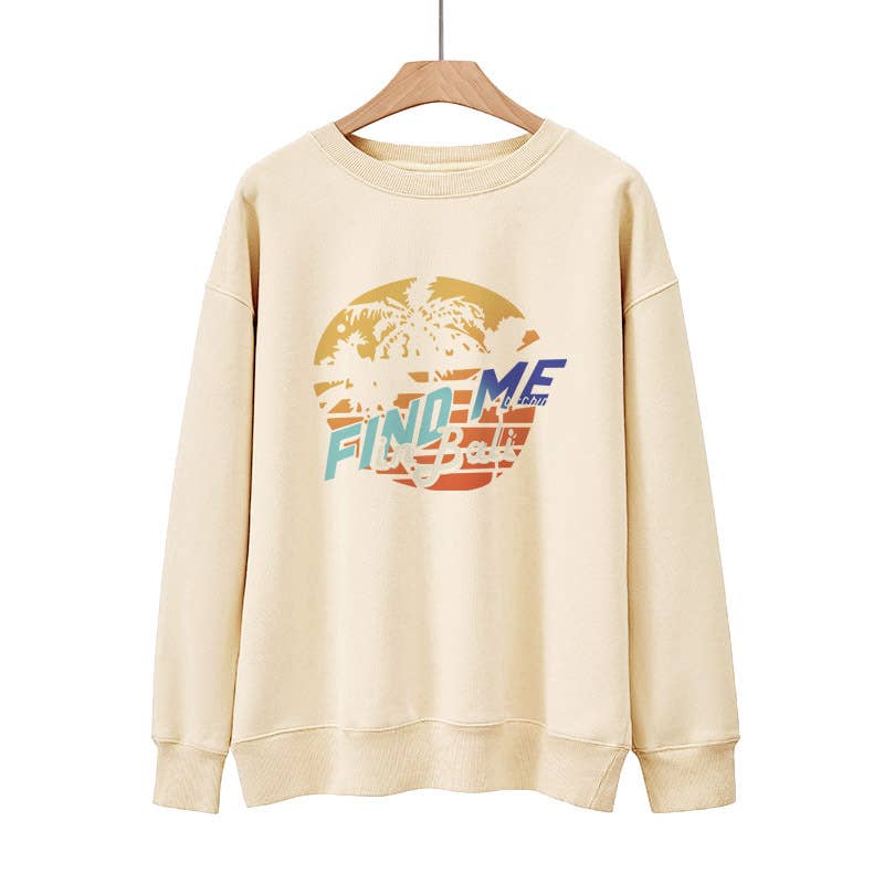 Find me in bali letterprint Loose basic hoodie