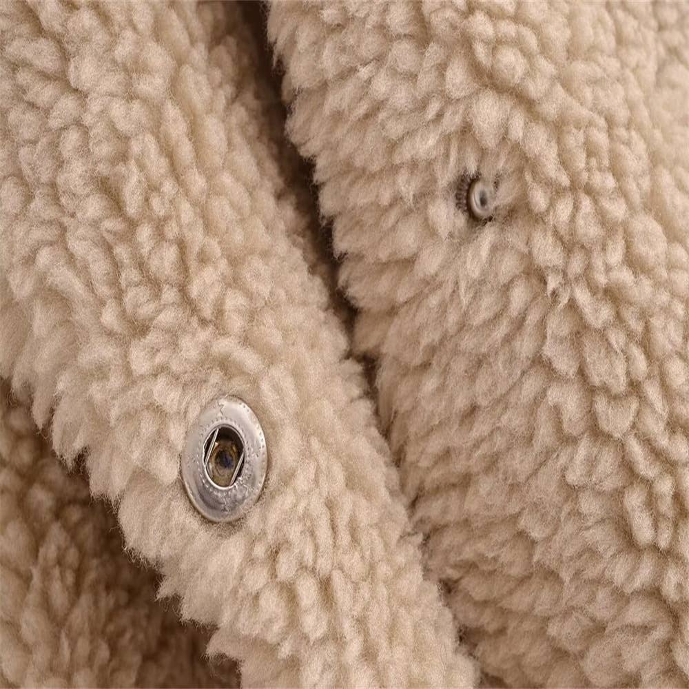 Street-style fleece pilot jacket coat