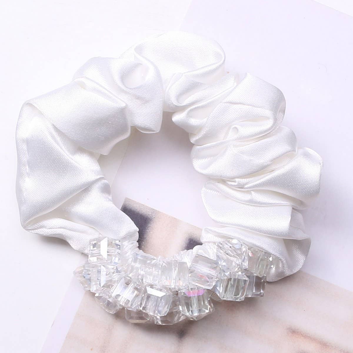 Elegant Crystal Scrunchie Fashion Hair Tie