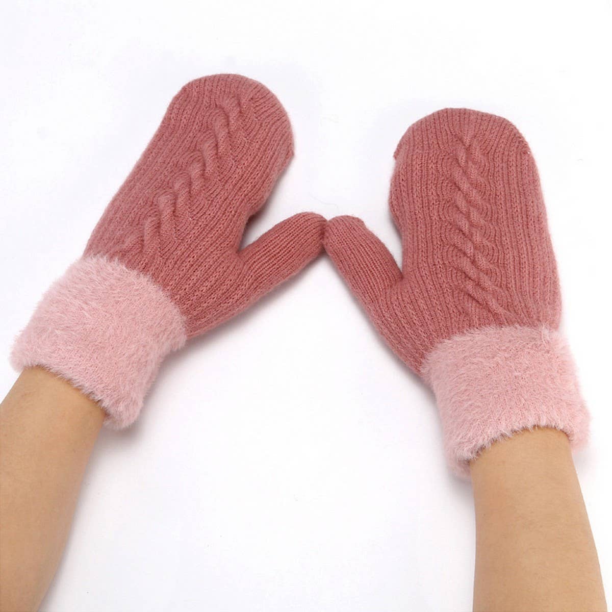 WINTER CUTE SOLID COLOR WARM KNITTED GLOVES_CWAG0264
