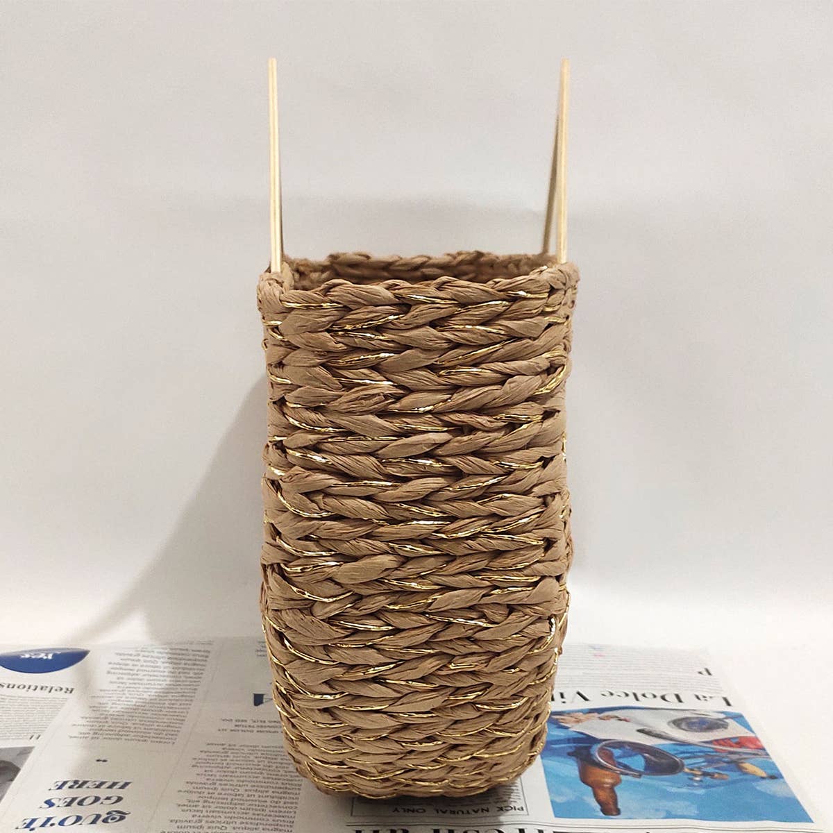 WOMEN CASUAL MOON BAG WOVEN TOTE BAG_CWAB0830