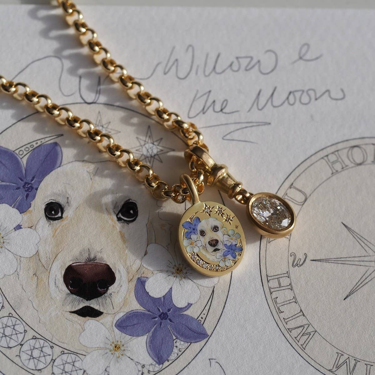 New Dog Stainless Steel Painted Necklace