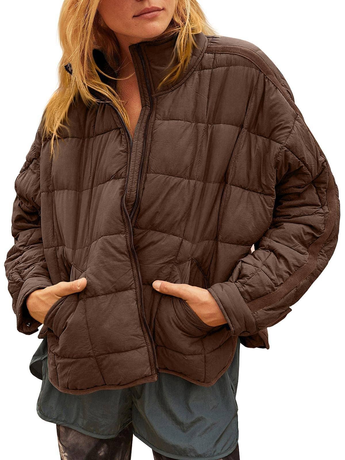 LIGHTWEIGHT ZIPPER COMPRESSIBLE SHORT DOWN JACKET