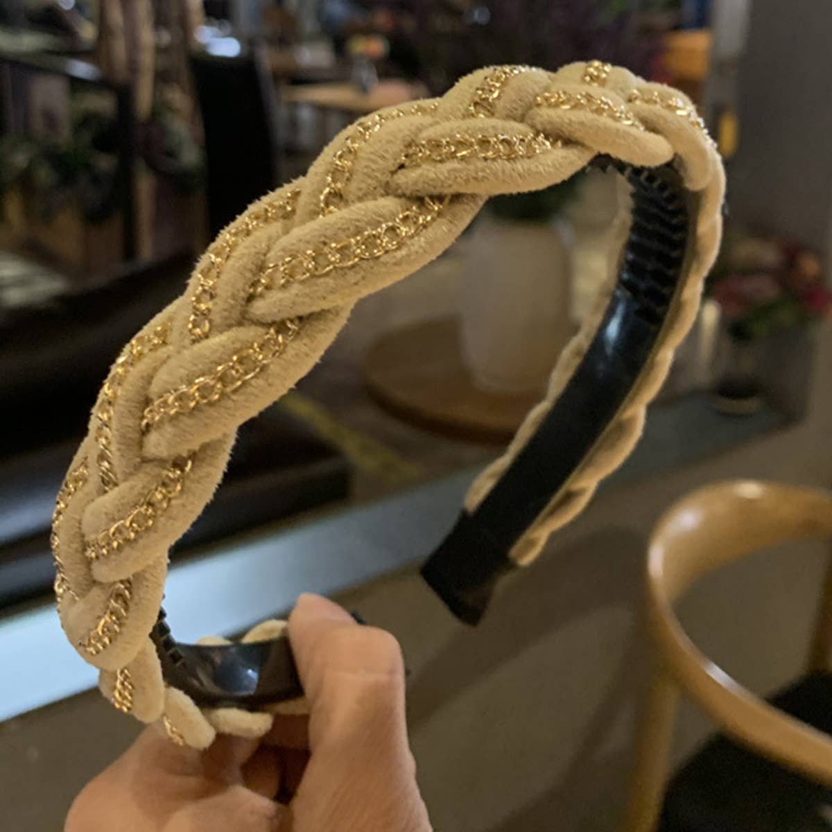 CHAIN DECOR BRAIDEDDESIGN HEADBAND_CWAHA0205