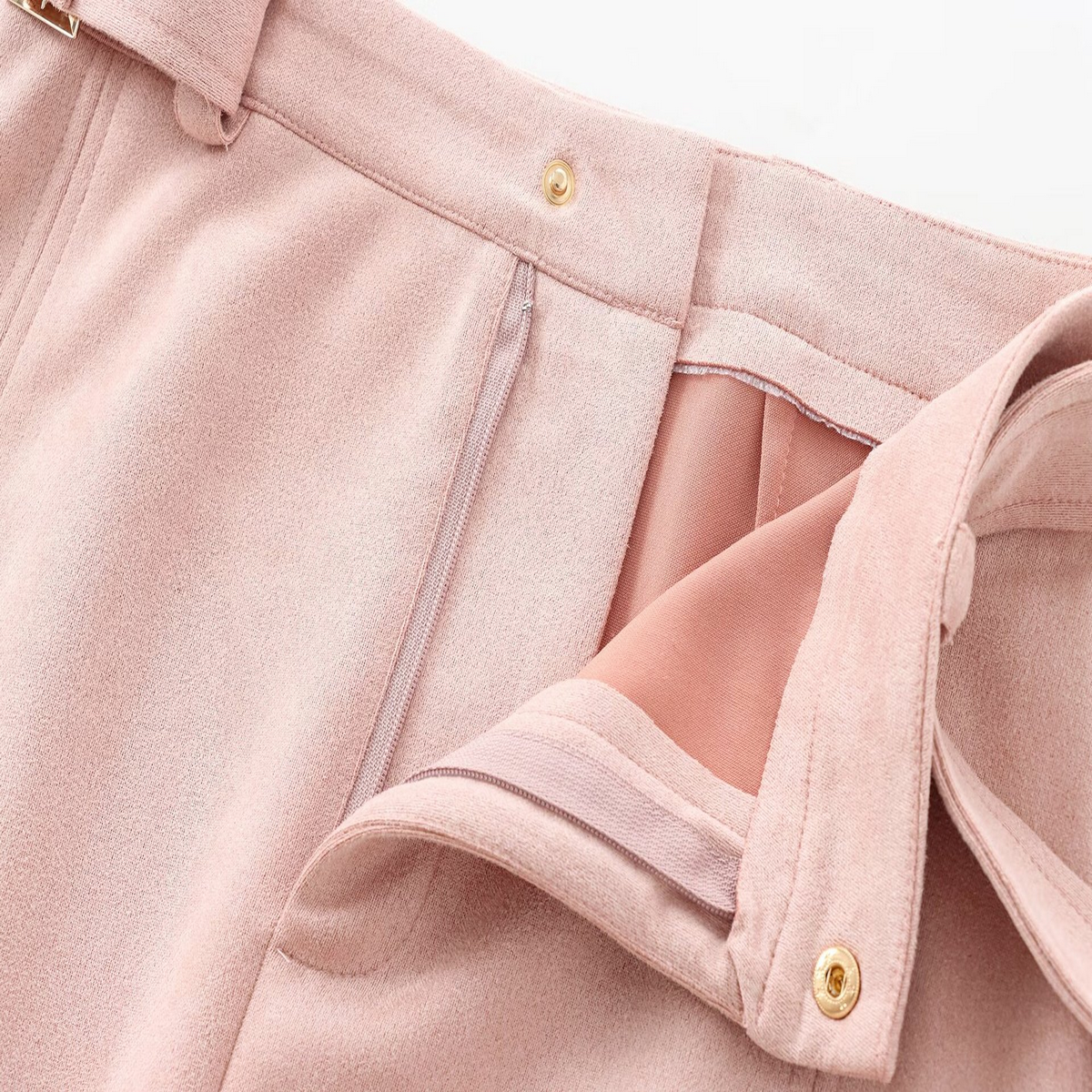 Suede Mini Skirt for Women, French Chic Style_CWDSD8342