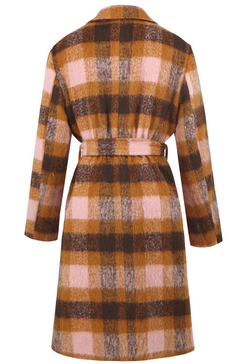 CWOCO0945_TIE-TIE LAPEL PLAID CONTRAST COLOR TWEED COAT