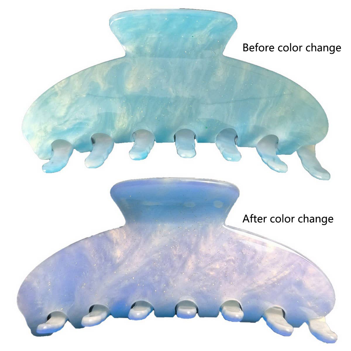COLOR CHANGING ACRYLIC HAIR CLIP SHARK CLIP
