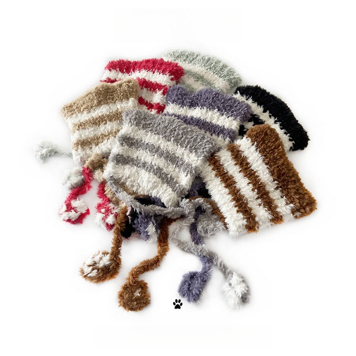 ADULT CUTE STRIPED KNITTED HAT PLUSH_CWAH2056
