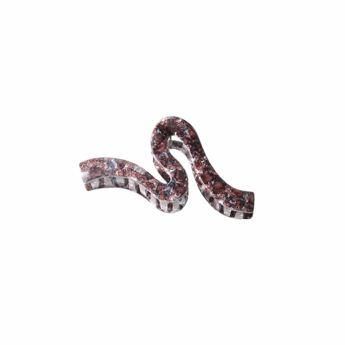 Wavy design inkjet PC large clipper hair clip