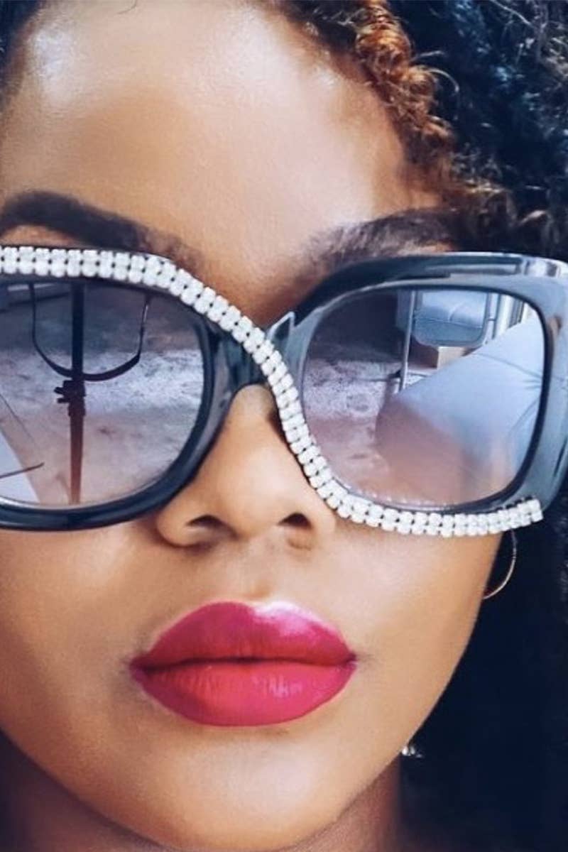 S SHAPED DIAMOND SUNGLASSES