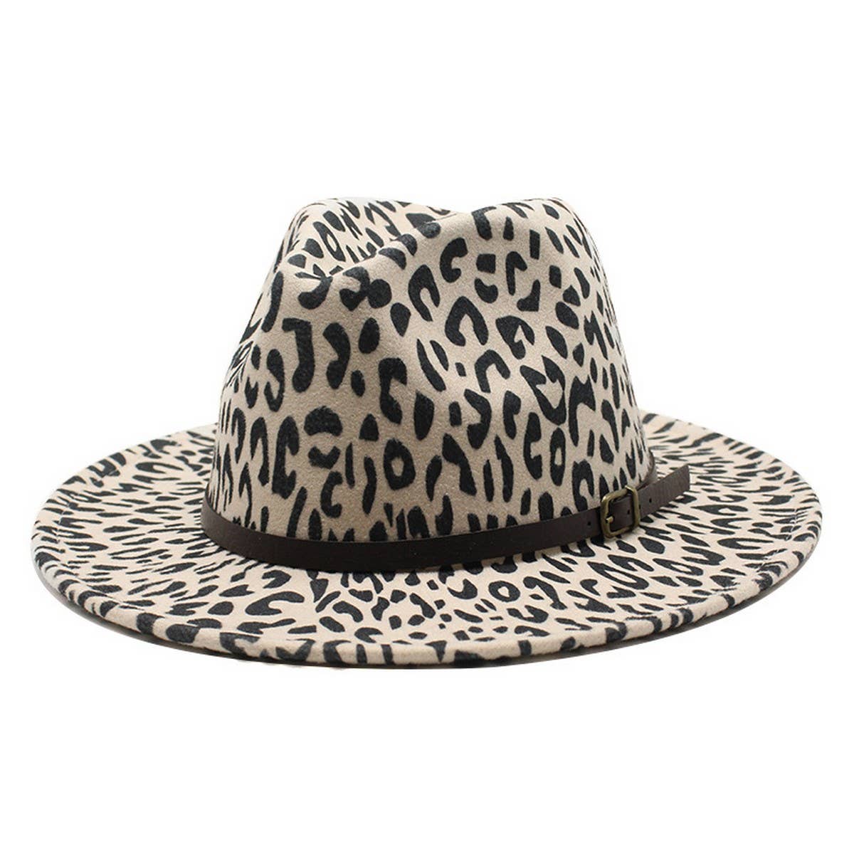 LEOPARD PRINT JAZZ HAT BRITISH STYLE WOOLEN HAT_CWAH2577