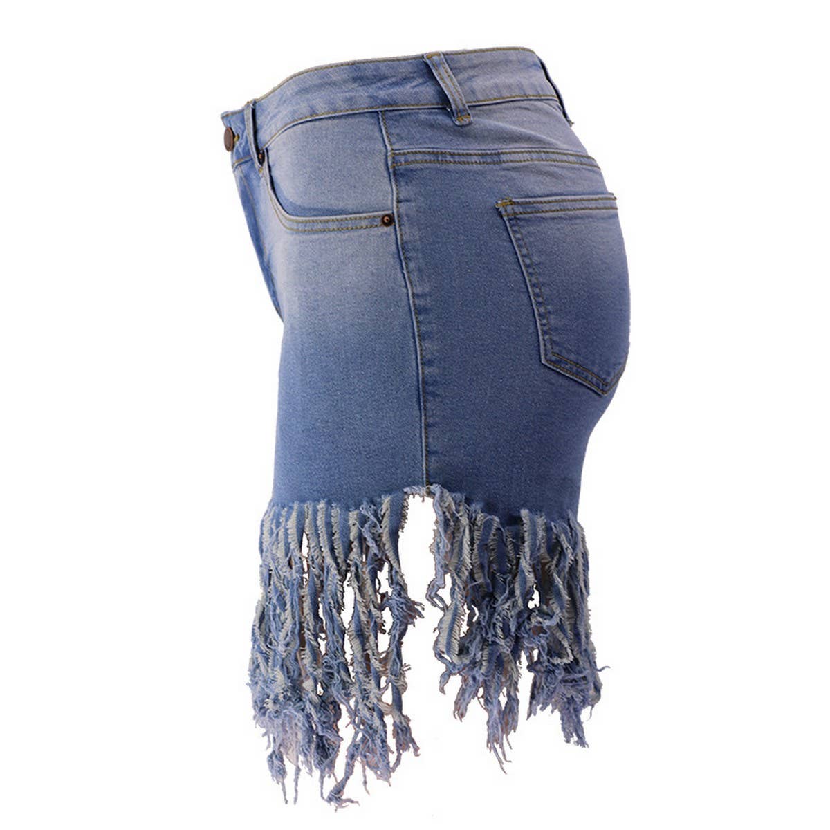 WOMENS DENIM SHORTS WITH TASSELS_CWJS0076