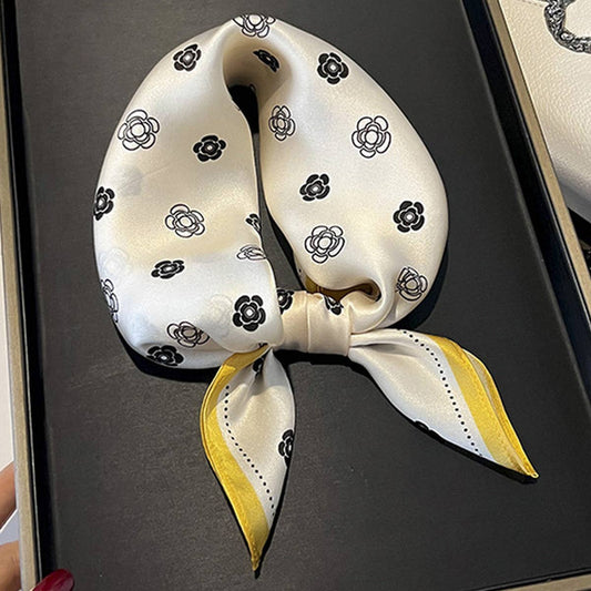 Polka Dot Silk Scarf ??Elegant Tie Shawl for Women_CWASC0549