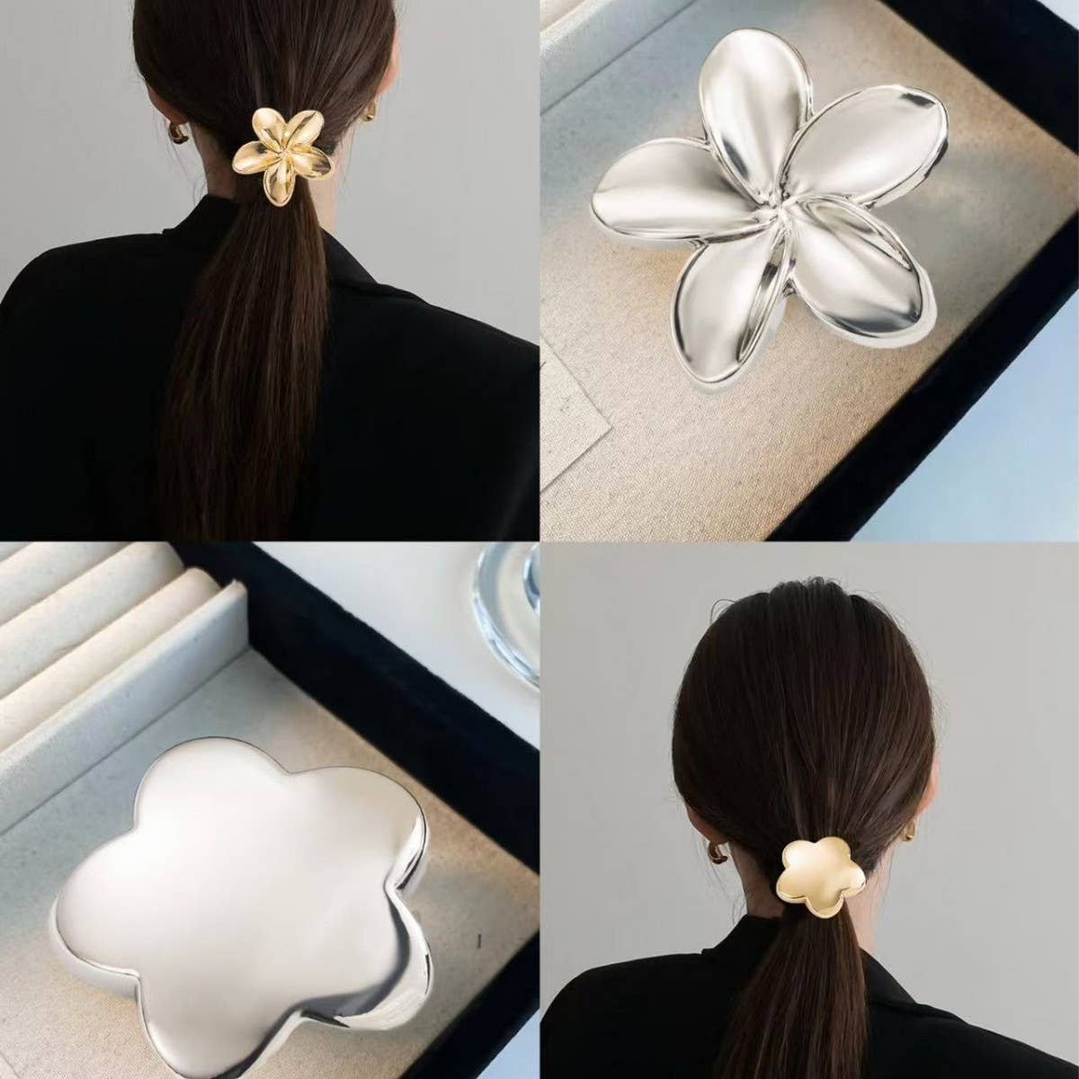 New Minimalist Flower Hair Tie for Ponytails