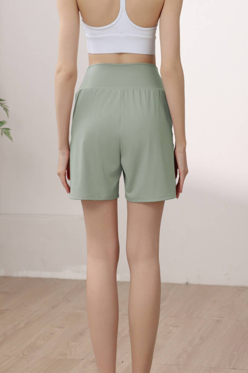 CWBSS0449_HIGH WAIST TUMMY CONTROL LOOSE SPORTS SHORTS