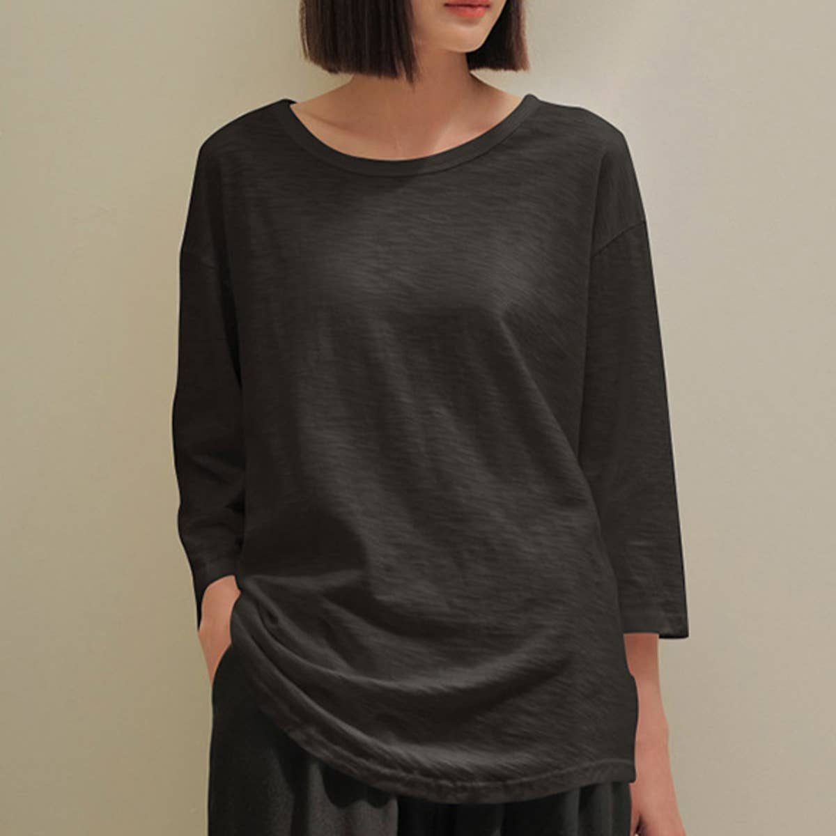 IMITATION LINEN PURE COTTON COMFORTABLE BLOUSE