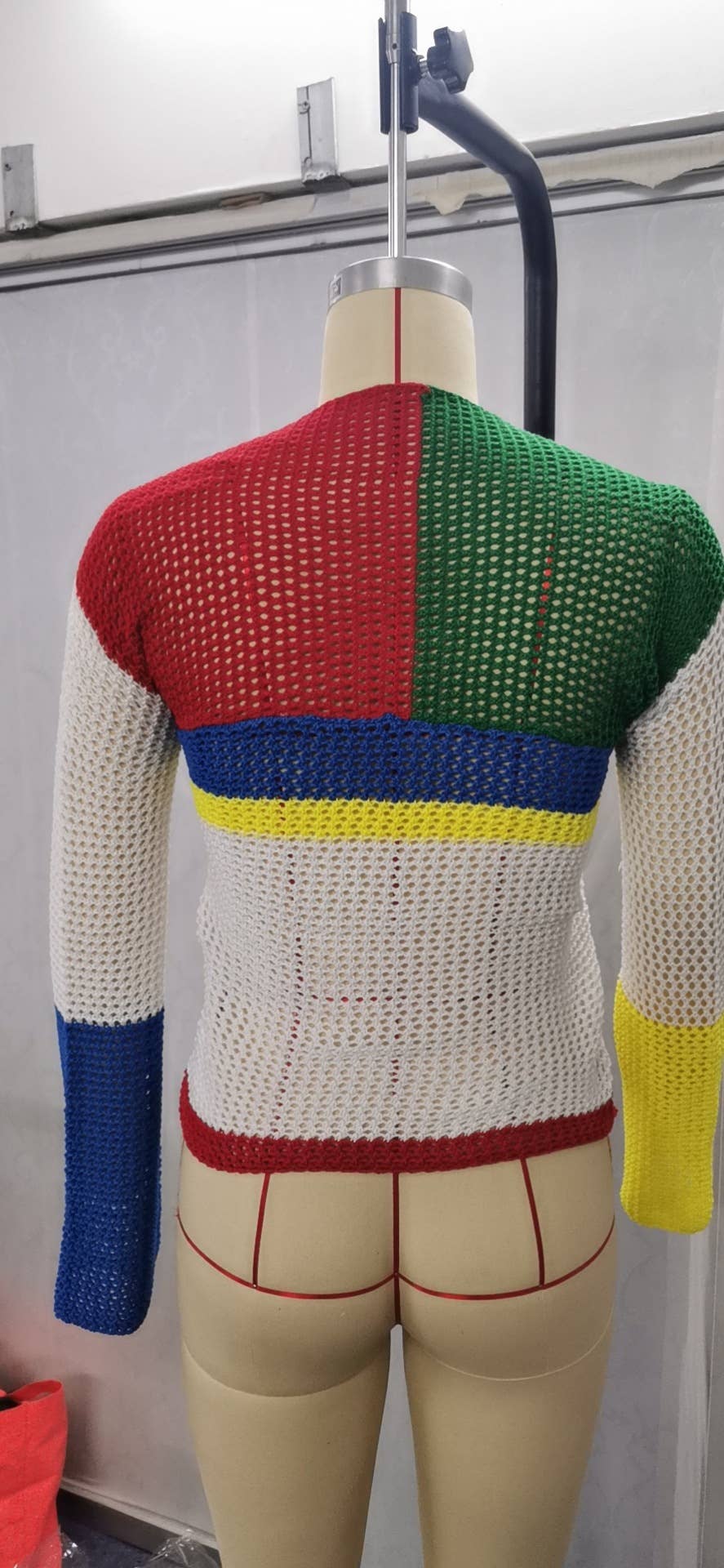 FASHION CASUAL HOLLOW KNIT LONG SLEEVE