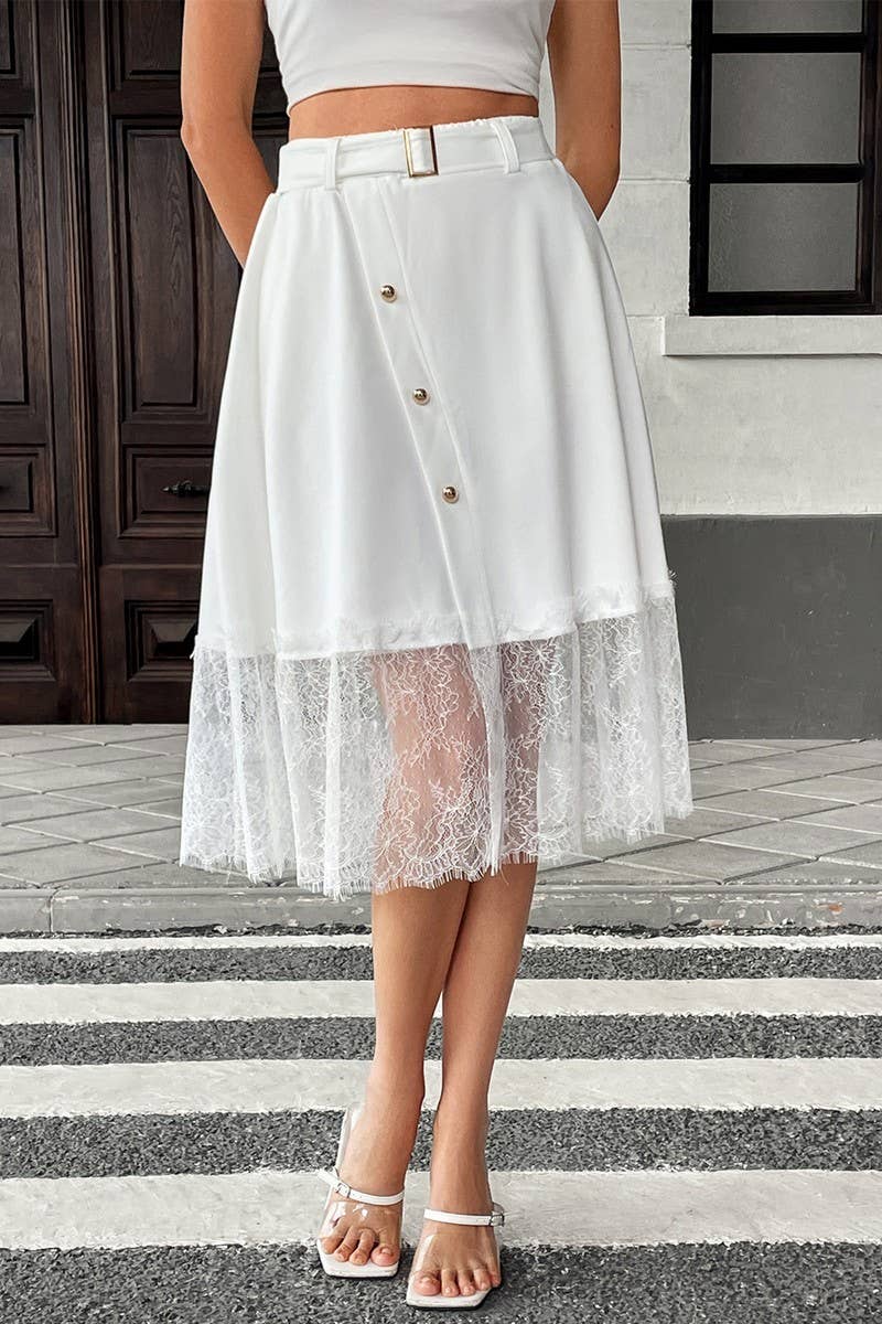 CWBMS0454_ELEGANT HIGH WAIST LACE A-LINE MIDI SKIRT