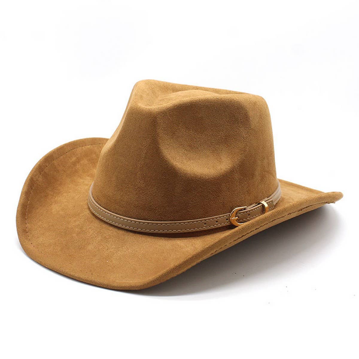 New Ethnic Faux Suede Hat Belt Western Cowboy Hat_CWAH2514