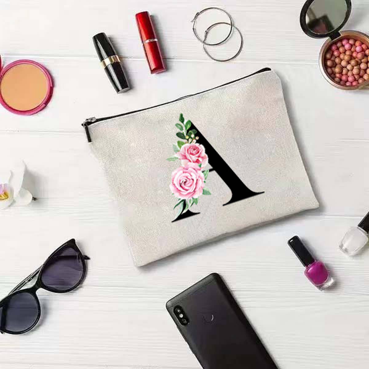 SIMPLE DOUBLE-SIDED PRINTED ZIPPER COSMETIC BAG_CWAB2251