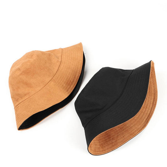 CWAH1524_SUEDE SOLID COLOR REVERSIBLE BUCKET HAT
