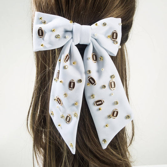 Bow Style Spring Hair Clip,Rhinestone & Rugby_CWAHA6189