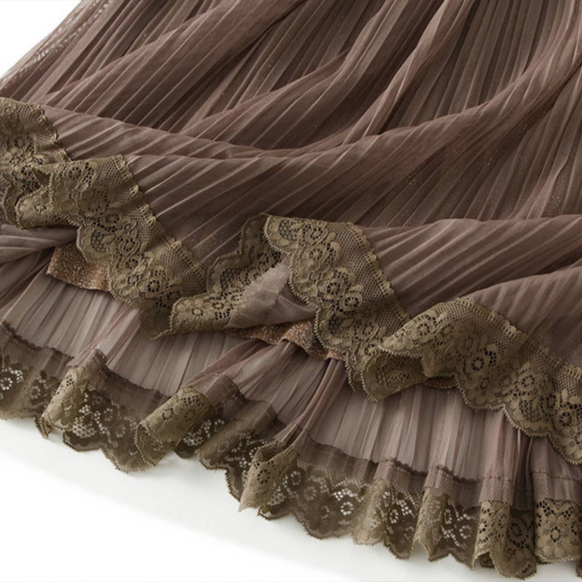 DRAPE PLEATED SKIRT A-LINE SKIRT WITH WIDE SWING