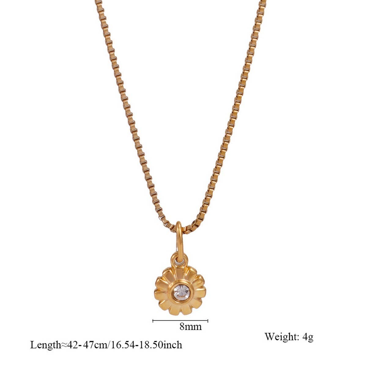 Minimalist Stainless Steel Monthly Stone Necklace