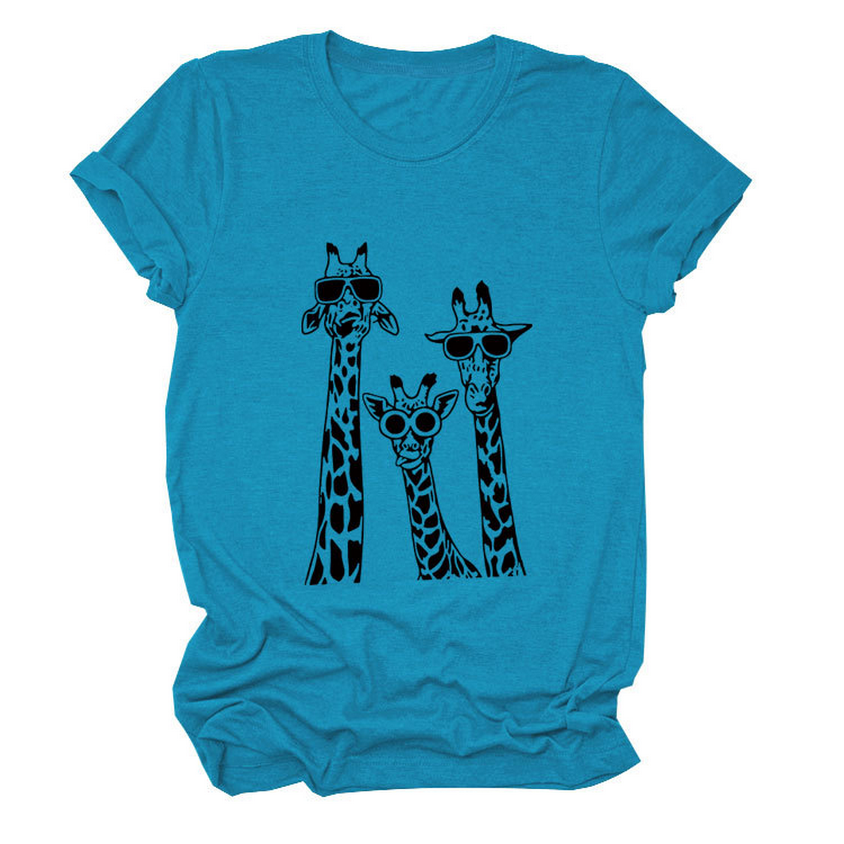 Women's Giraffe Print Casual Summer T-Shirt