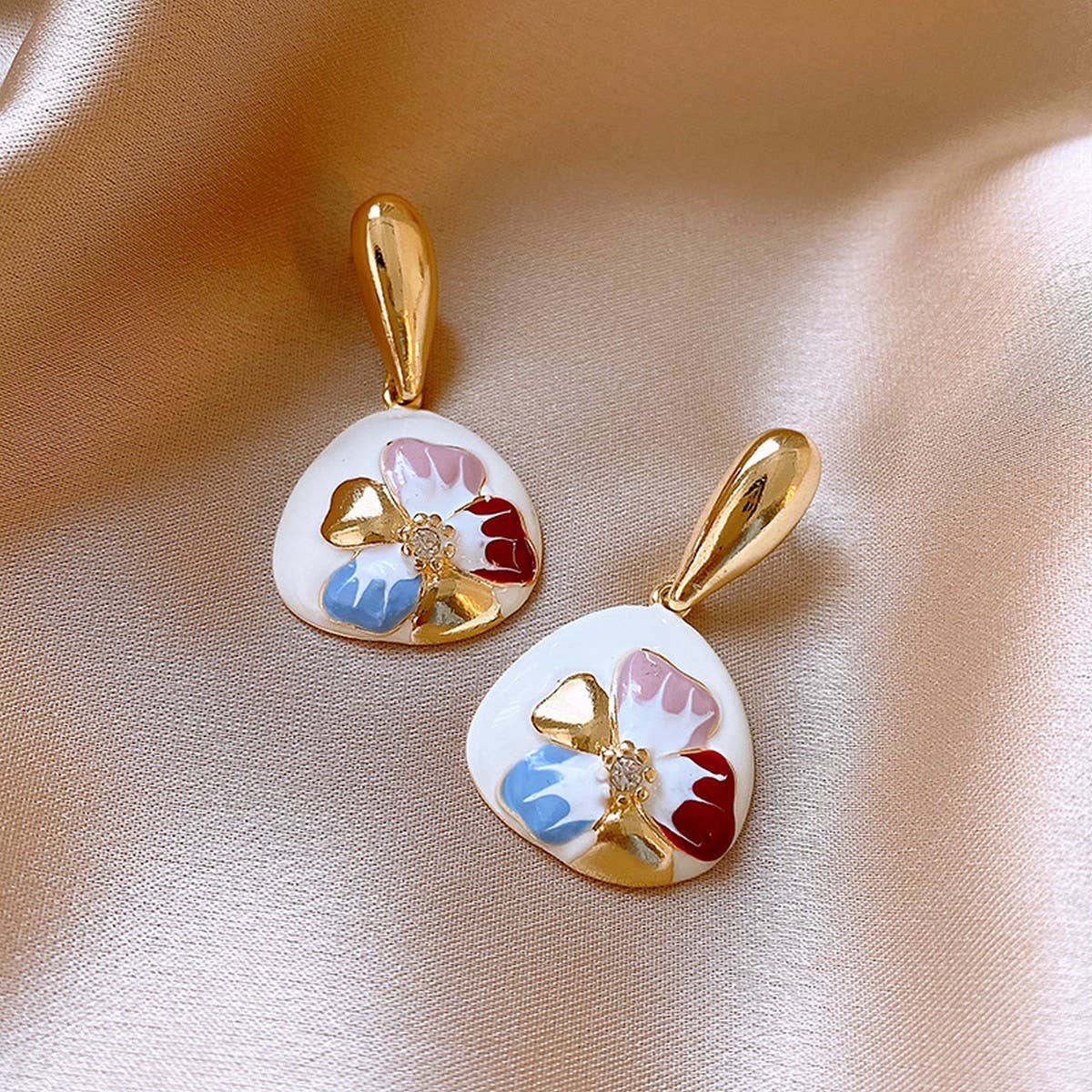RETRO WATER DROP FLOWER PERSONALIZED EARRINGS