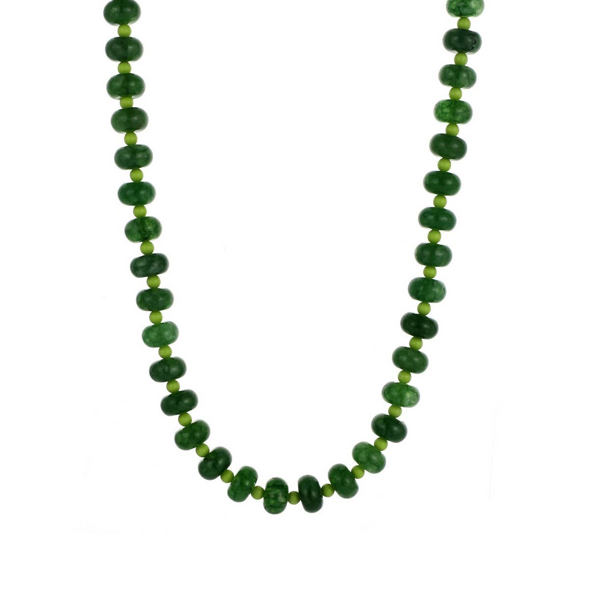 Pink-Green Natural Stone Beaded Necklace_CWMM8839