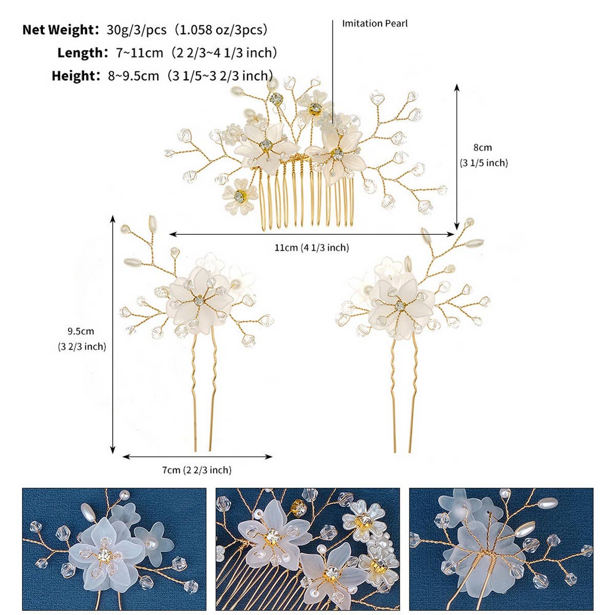 BEAUTIFUL HANDMADE BRIDAL HAIR ACCESSORIESSET_CWAHA2790