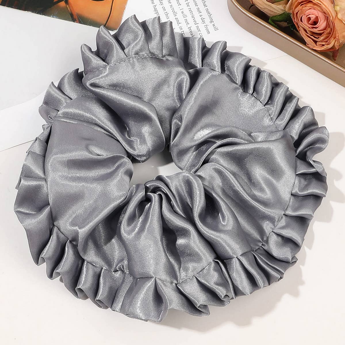 LARGE SATIN LACE HAIR TIE_CWAHA1634