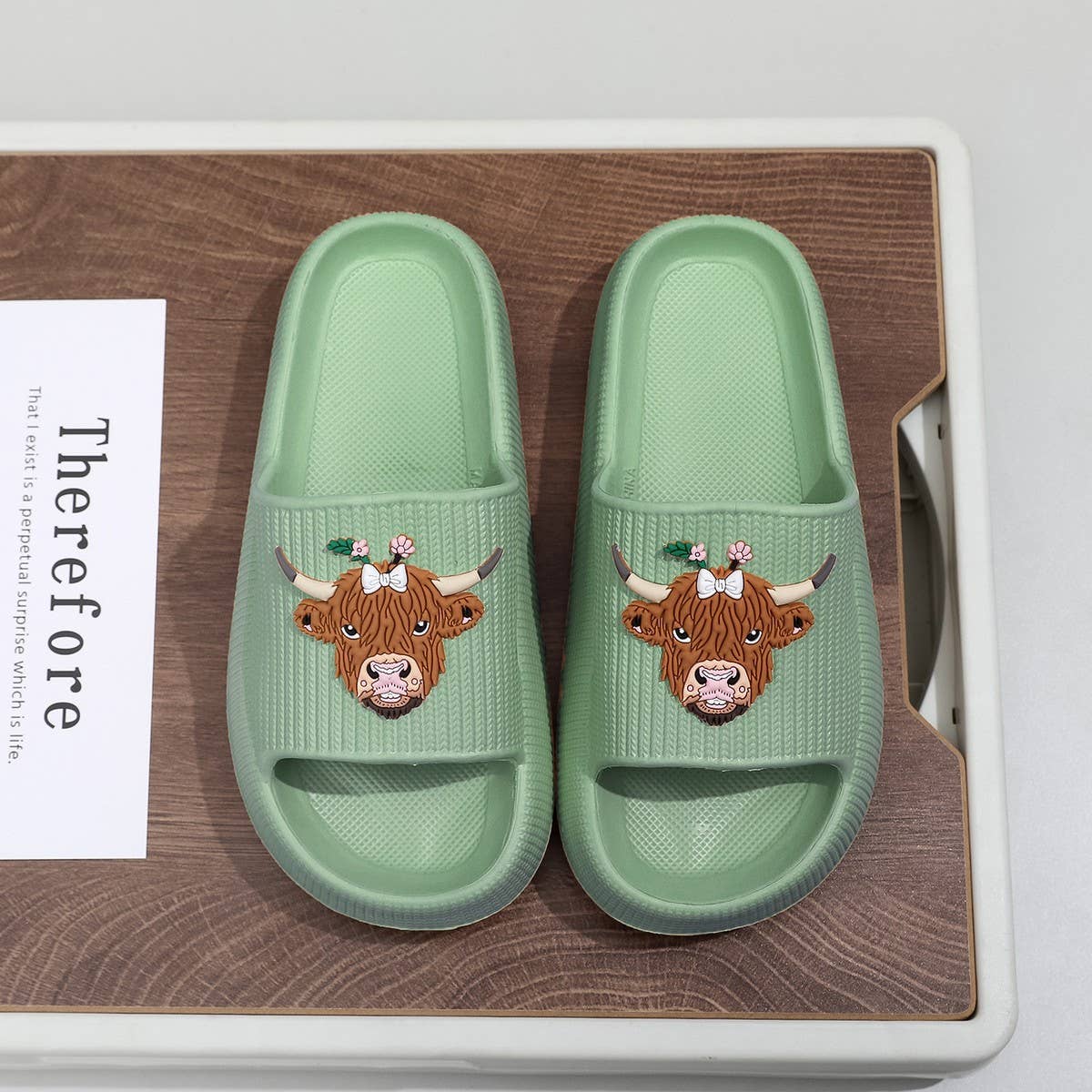 Highland Cow EVA Slides Women Summer Sandals_CWSHF00228