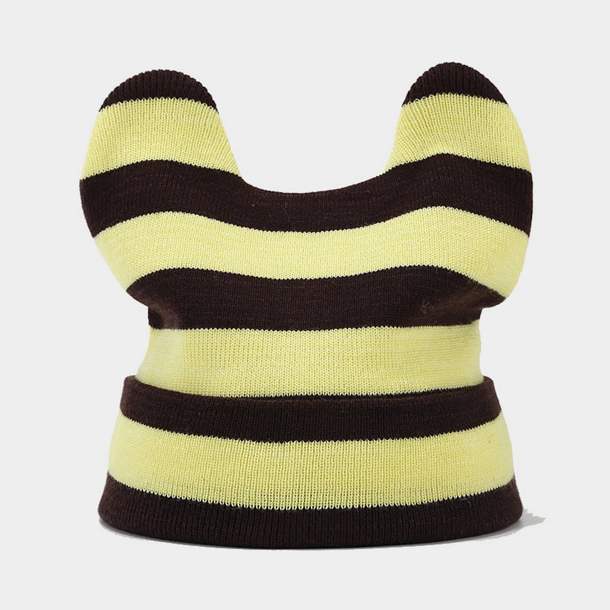 ARTISTIC RETRO STRIPED COW EAR KNITTED HAT_CWAH2127
