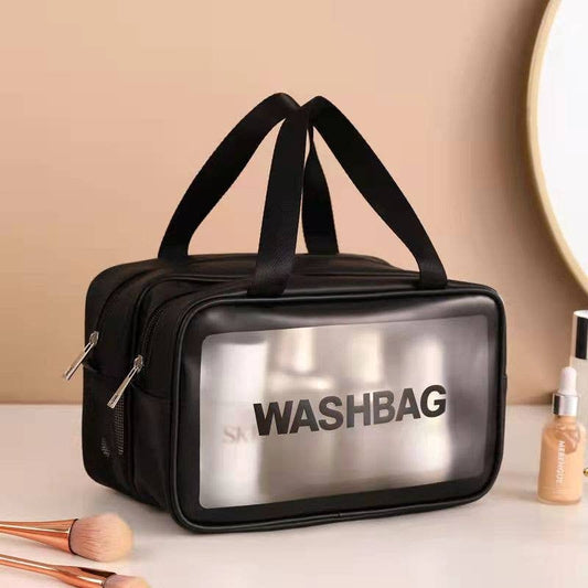 PU dry-wet double-layer separated cosmetic bag