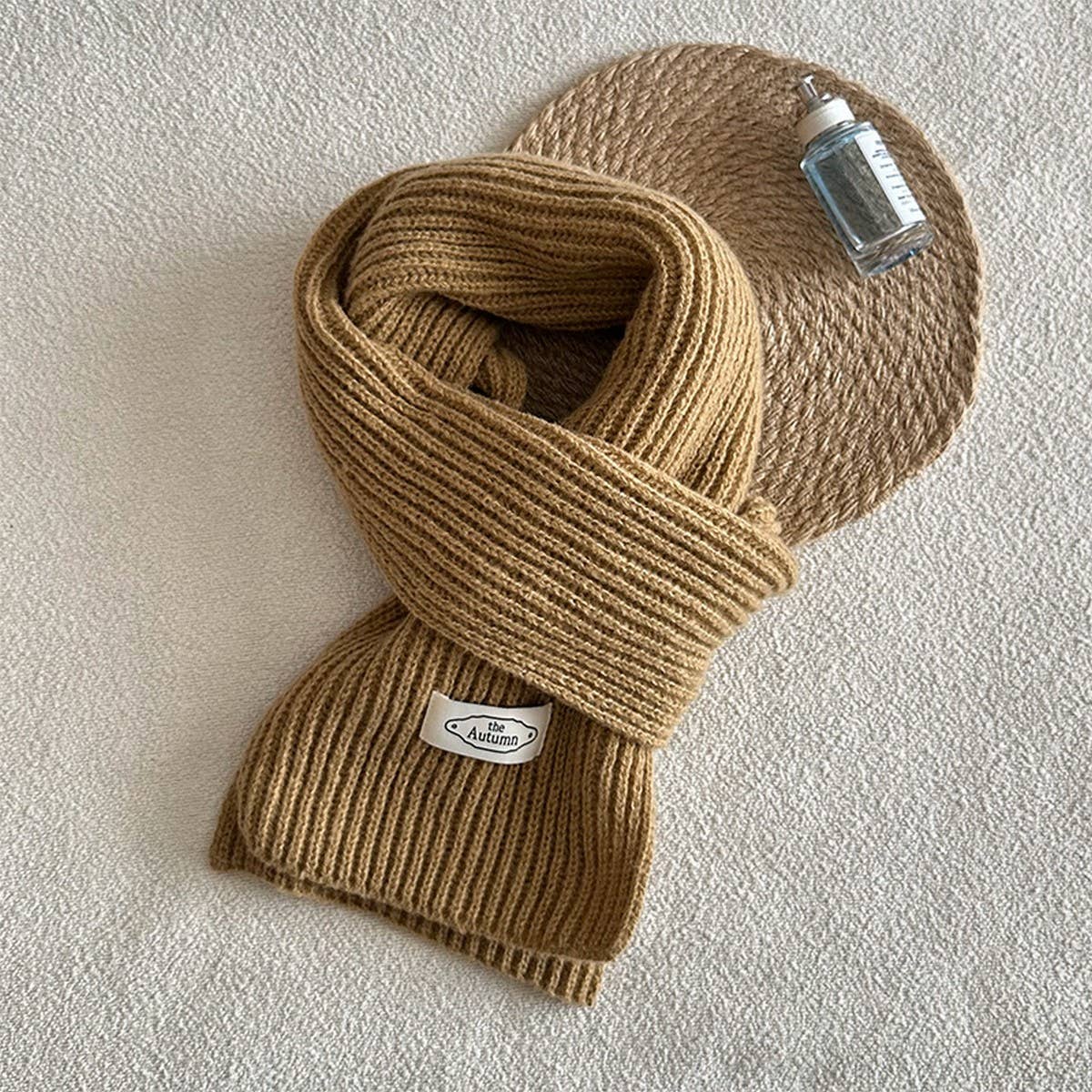 Solid Color Knit Scarf - Unisex Winter Essential_CWASC2280