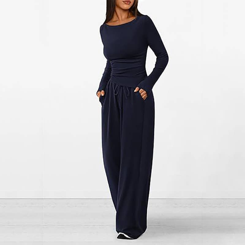 ASYMMETRICAL JACKET AND TROUSERS TWO-PIECE SET