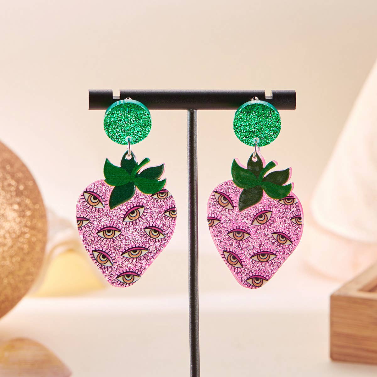 HALLOWEEN FUNNY PUMPKIN BAT LEAF EARRINGS