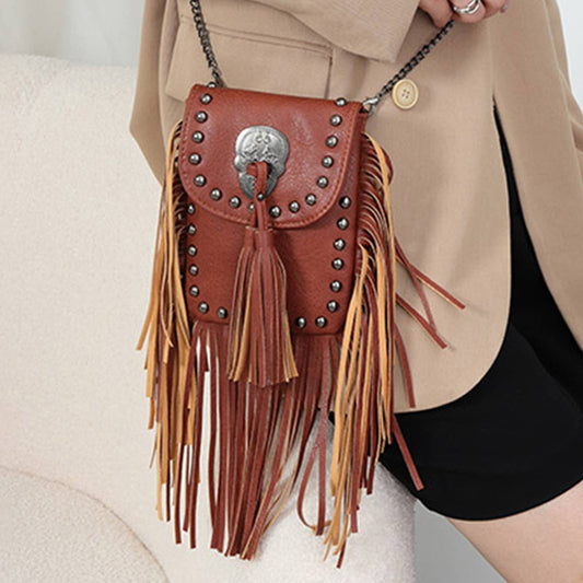 WOMEN LEATHER TASSEL SATCHELS BAG_CWAB0783