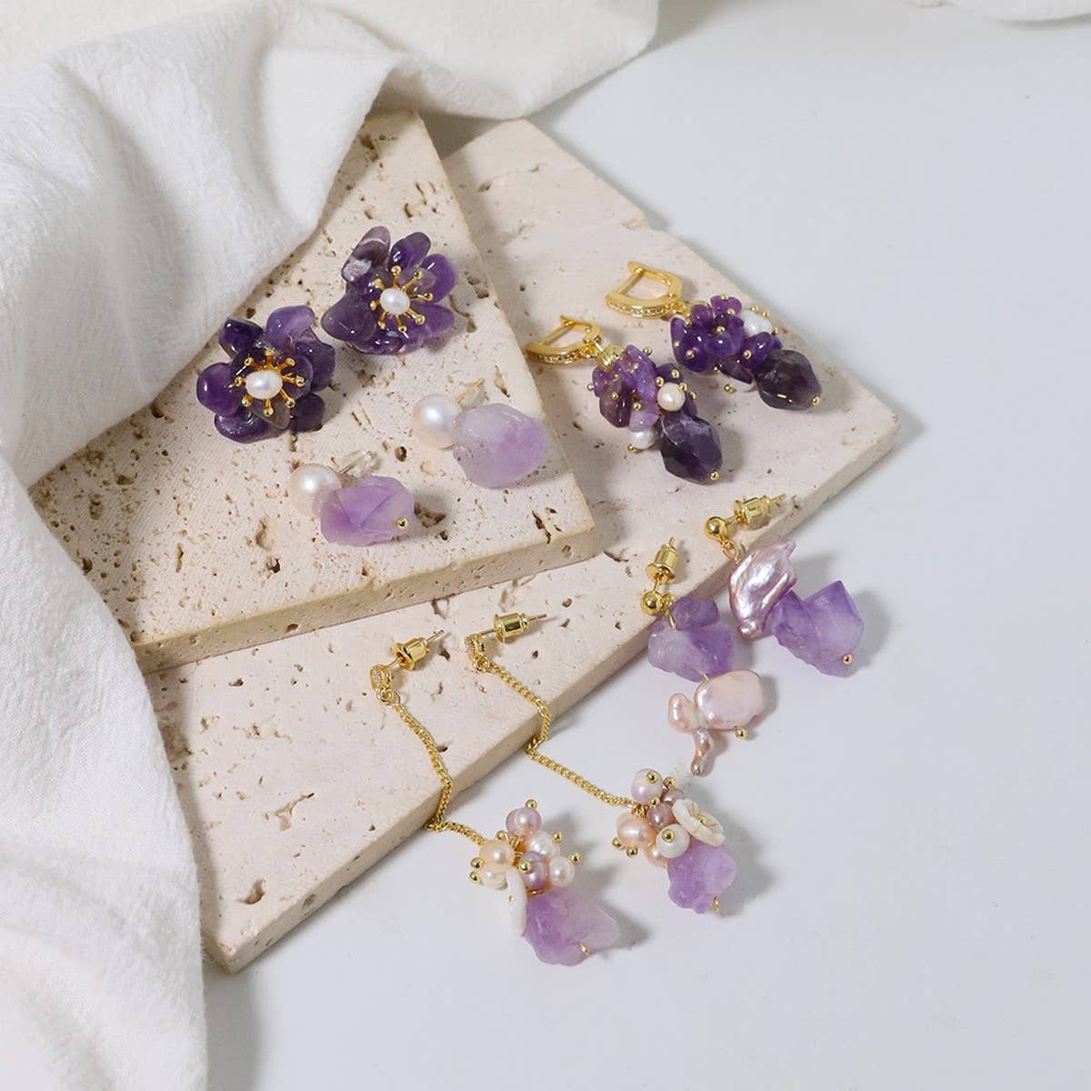 SIMPLE AND VERSATILE HIGH-END PURPLE EARRINGS