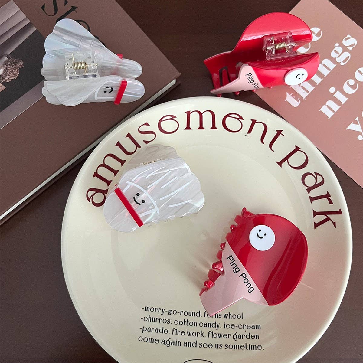 Cute Sports Claw Clip ?Ping Pong & Badminton Style