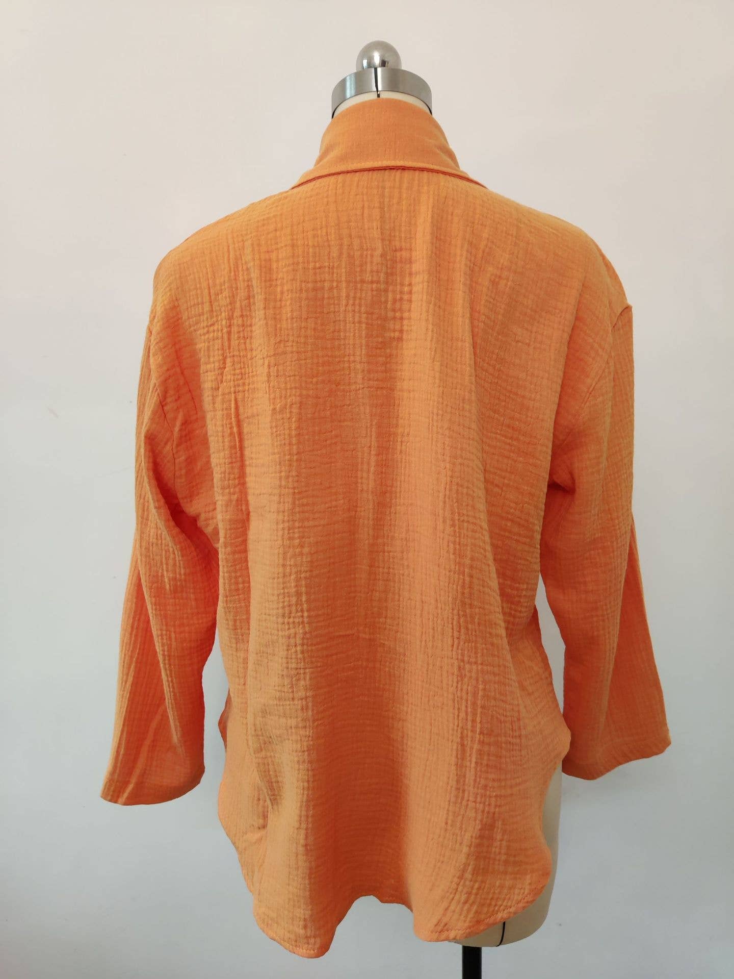 SOLID COLOR LOOSE LOOSE WOMEN'S TEXTURE SHIRT