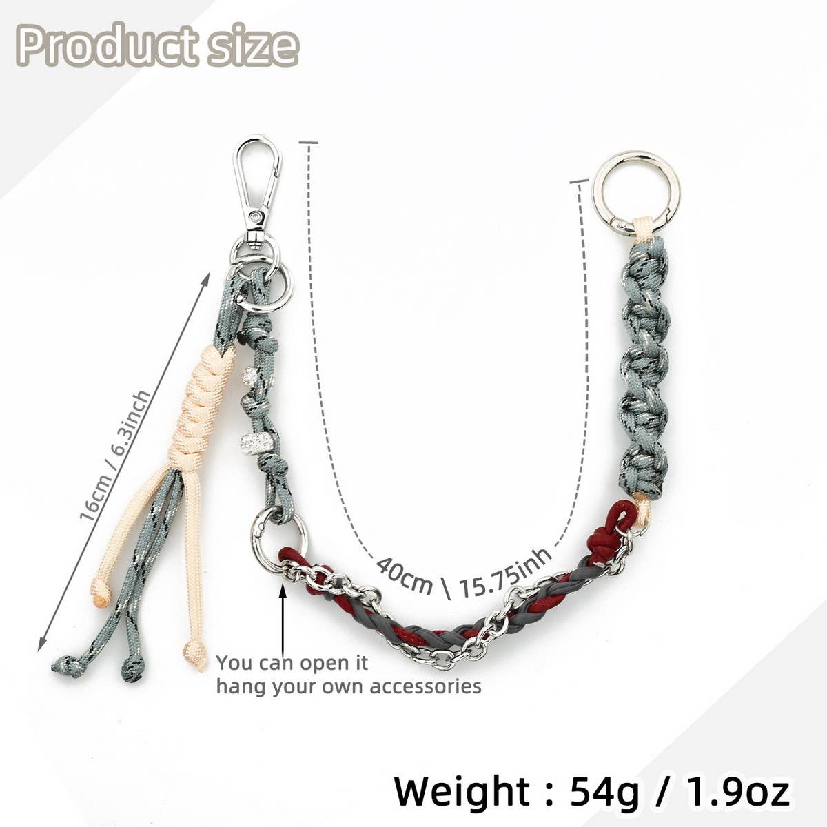 Leather Woven Keychain Handcrafted Bag Charm_CUAB00439