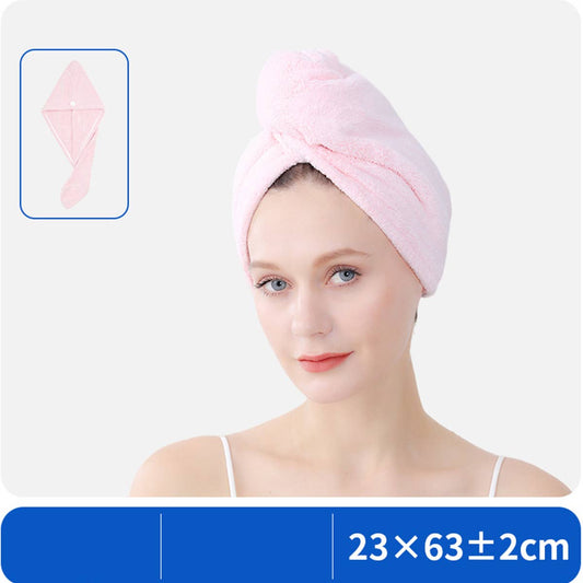 CWMM8341_THICK CORAL FLEECE DOUBLE LAYER SHOWER CAP
