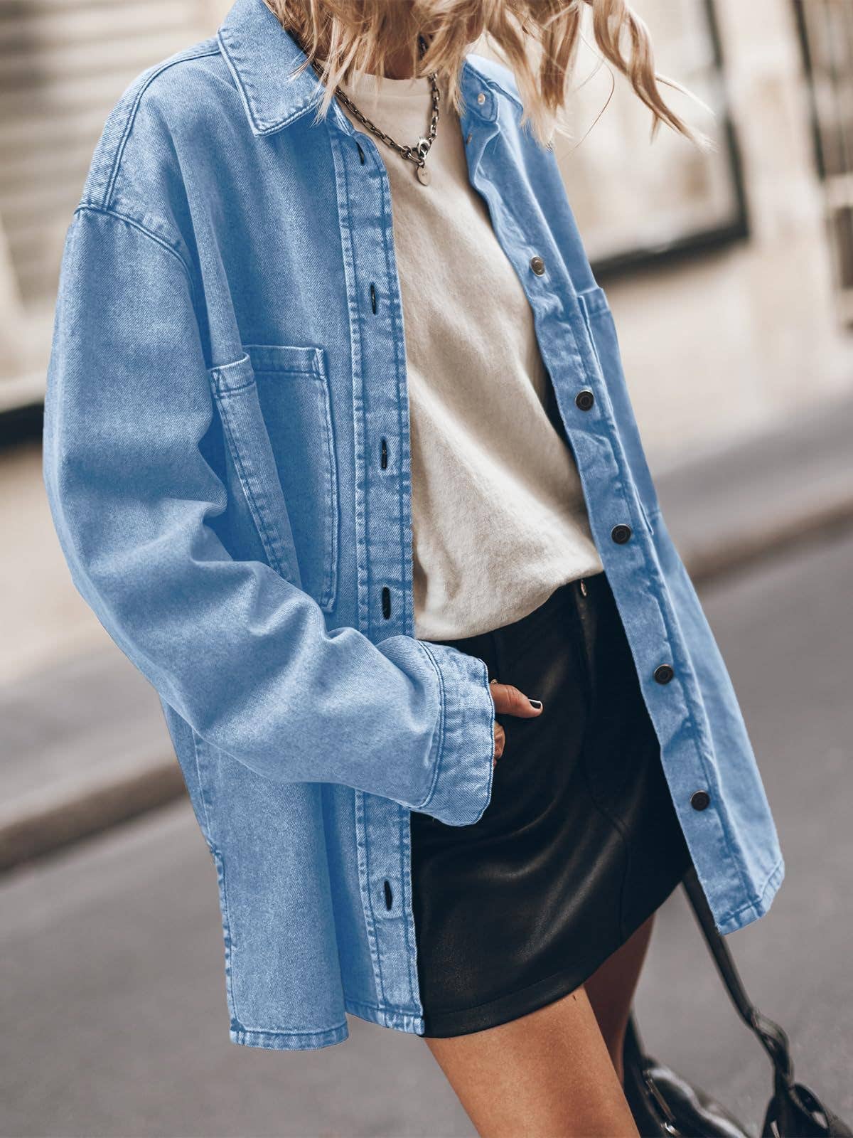 BAGGY CASUAL VINTAGE LONG-SLEEVED DENIM JACKET