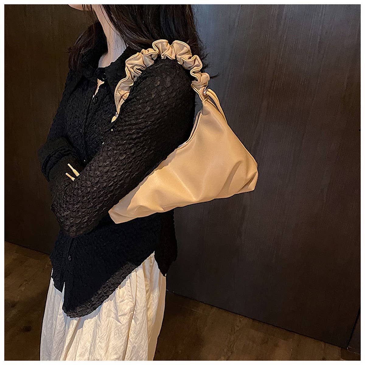 CASUAL PLEATED CLOUD BAG SHOULDER BAG_CWAB1585