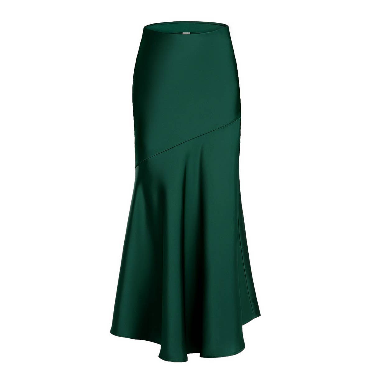 SATIN SKIRT HIGH WAIST STITCHING LONG SKIRT