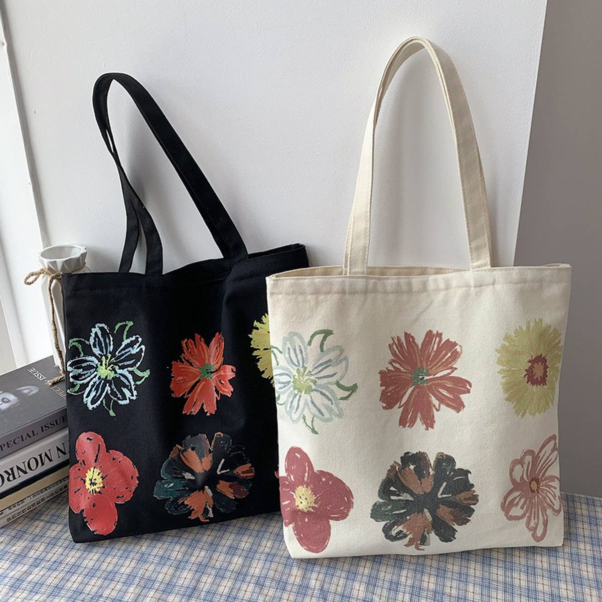 SPRING AND SUMMER CASUAL LITERARY CANVAS BAG_CWAB2143